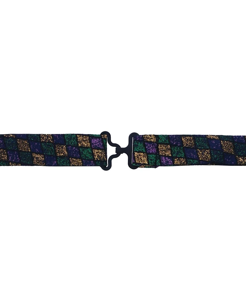 Trafalgar Men's Carnival Diamond Multi-Colored Novelty Silk Bow Tie