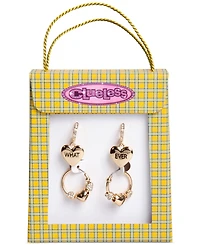 Clueless Gold-Tone 2-Pc. Set Pave Heart Whatever Hoop Earrings