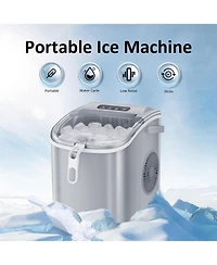 Zafro Portable Countertop Ice Maker Machine with Self-Cleaning, 9 Cubes Ready 6 Minutes, 26lbs/24H Production, Includes Scoop and Baske