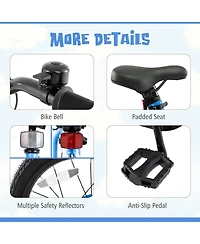 16-Inch Kids Bike with Led Lights, Adjustable Seat, and Training Wheels, Lightweight for Ages 4-8