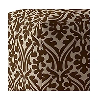 Cotton Damask Pouf Ottoman for Living Room and Bedroom Seating