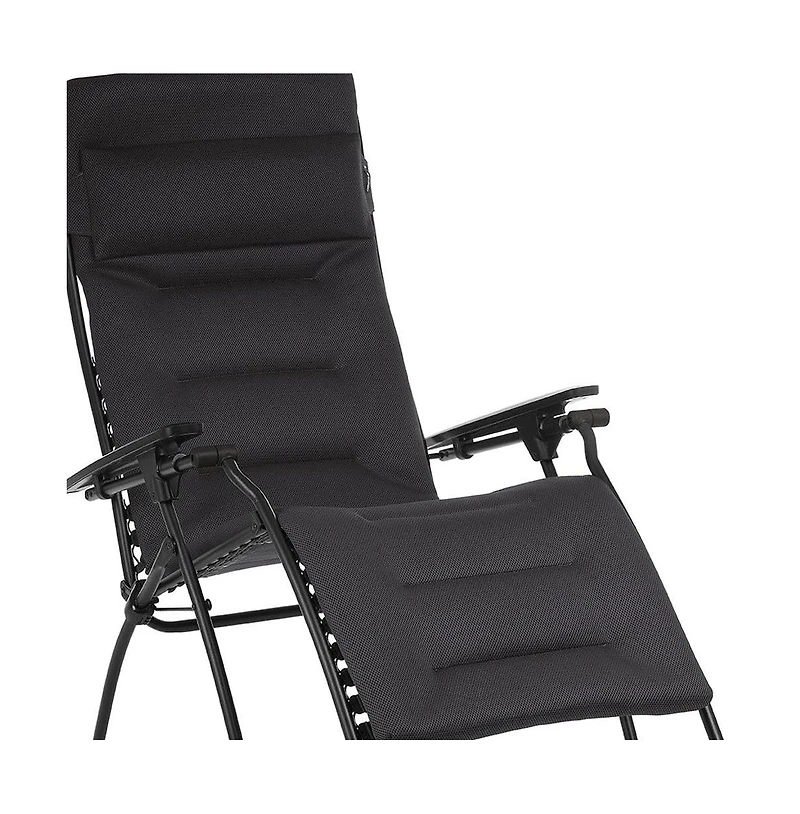 Reclining Steel Zero Gravity Chair with Cushion for Lawn Deck and Poolside