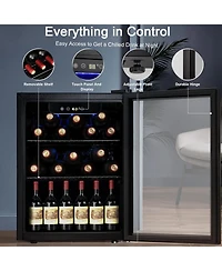 Zafro Beverage Refrigerator Cooler 68 Can Mini Fridge with Glass Door Compact Drink Fridge with Thermostat for Beer Soda Wine Bar Home Office 1.7 Cu F