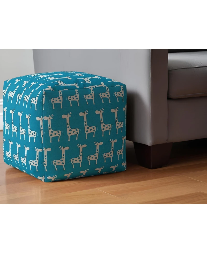 Giraffe Pattern Cotton Pouf Ottoman – Decorative and Comfortable