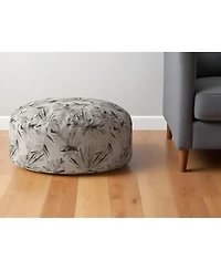 Cotton Round Floral Pouf Ottoman – Cozy and Decorative