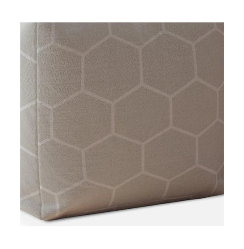 Cotton Pouf Ottoman with Geometric Pattern – Decorative Accent