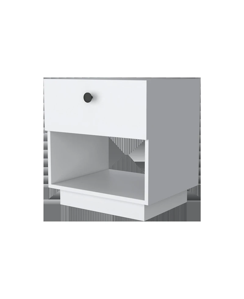 20" Black One Drawer Nightstand With Integrated Tech