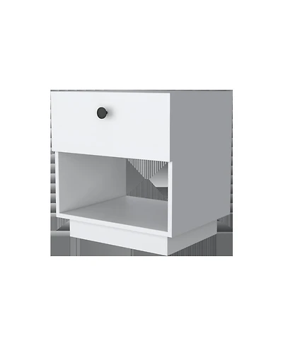 20" Black One Drawer Nightstand With Integrated Tech