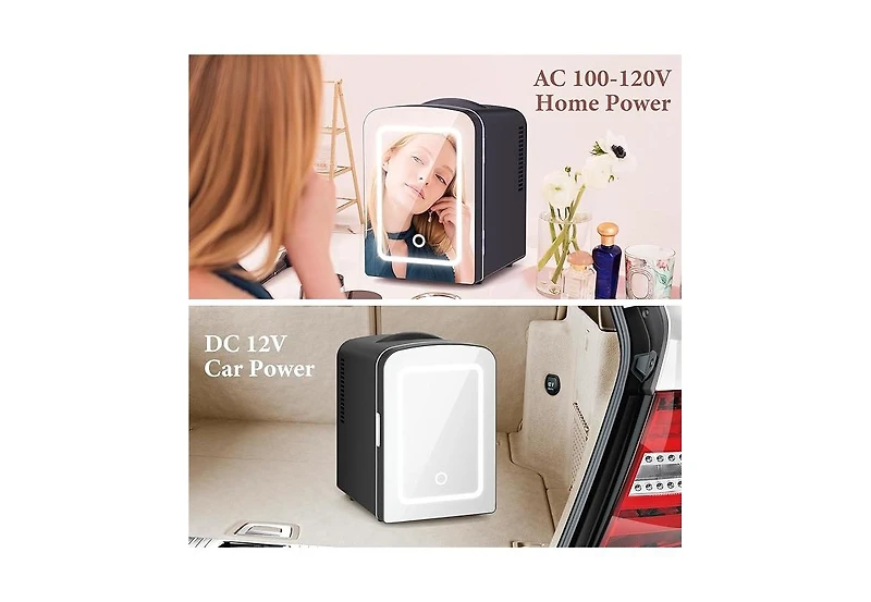 Zafro Mini Fridge with Led Mirror, Makeup