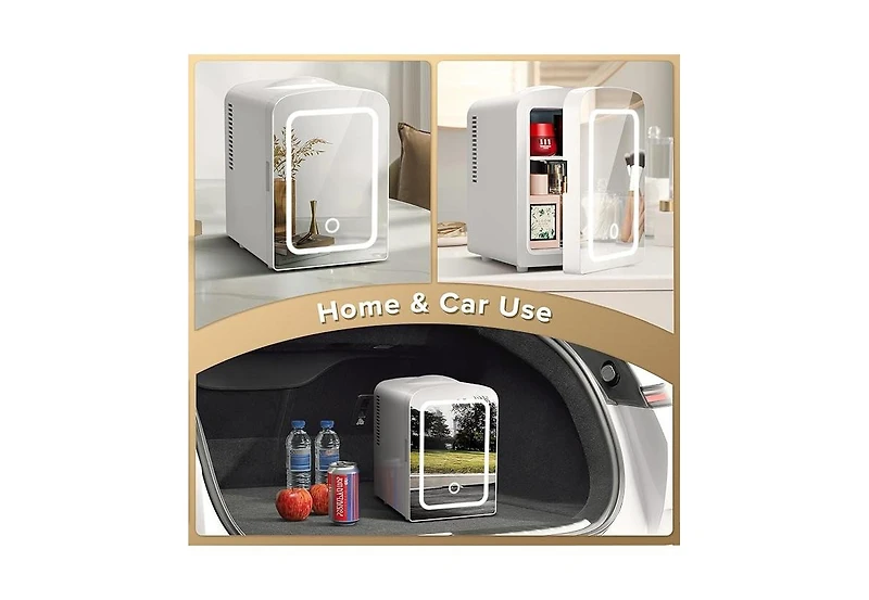 Zafro Mini Fridge with Led Mirror, Makeup