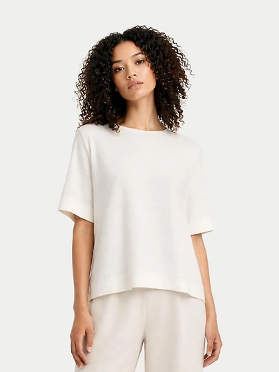 Gobi Cashmere Women's Box-Cut Cotton Silk Cashmere Blend T-Shirt