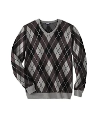 KingSize Men's V-Neck Argyle Sweater