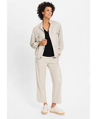 Olsen Women's Funnel Neck Linen Blend Jacket