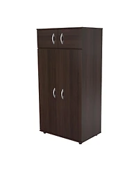 Stylish Melamine Dresser with Mirrored Accents and Spacious Storage