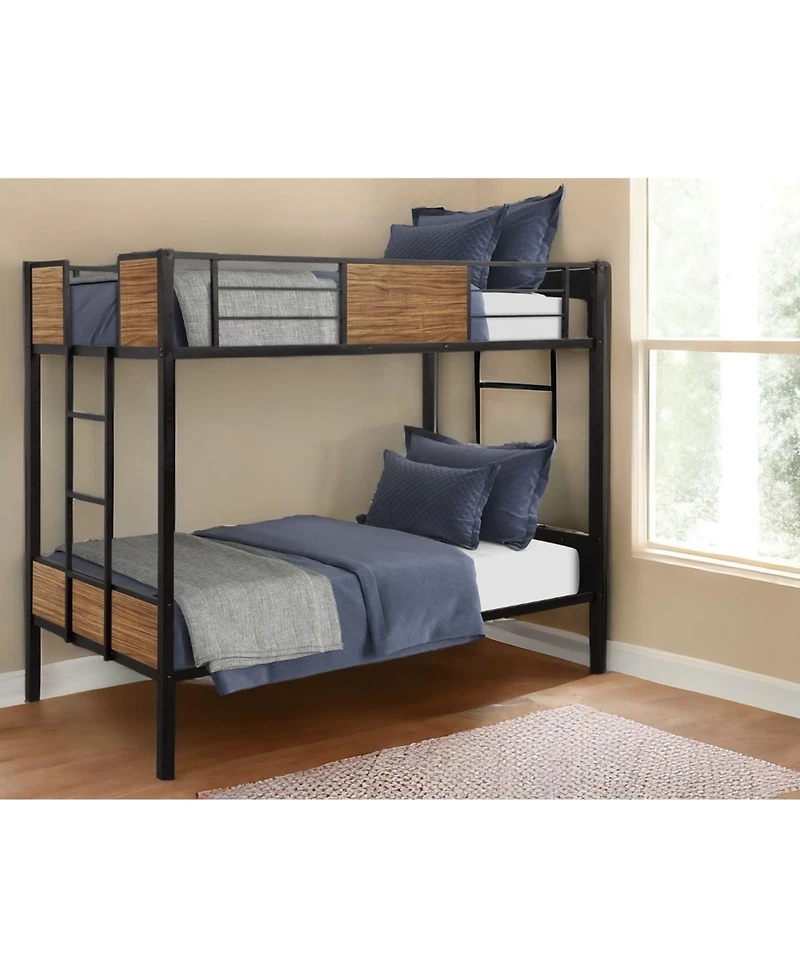 Space-Saving Bunk Bed Frame for Kids Adults and Guest Rooms