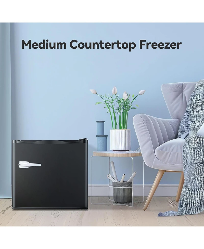 Zafro Mini Freezer, 1.2 Cu.ft Small Upright Freezer with Handle, Removable Shelves, 7 Adjustable Thermostat, Low Noise for Bedroom/Apartment/Office