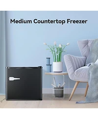 Zafro Mini Freezer, 1.2 Cu.ft Small Upright Freezer with Handle, Removable Shelves, 7 Adjustable Thermostat, Low Noise for Bedroom/Apartment/Office
