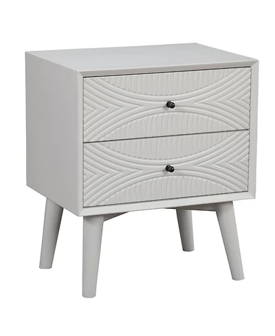 Modern Groovy 1-Drawer Wood Nightstand for Small Spaces