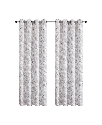 Kate Aurora Bradenton 1 Piece Grommet Top Light Filtering Paisley Floral Window Curtain Panel