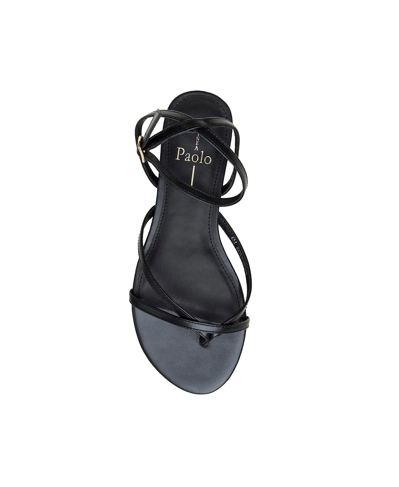 Linea Paolo Luz | Strappy Ankle Wrap Flat Leather Sandals
