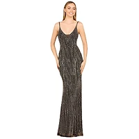 Lara Women's V-Neck Fitted Gown