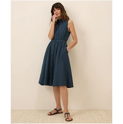 Pact Women's Organic Cotton Sunset Lightweight Cotton Sleeveless Shirtdress