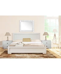 Bed Frame Solid and Manufactured Wood – Durable Construction