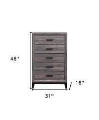 Solid Wood Five-Drawer Chest for Bedroom Storage and Organization