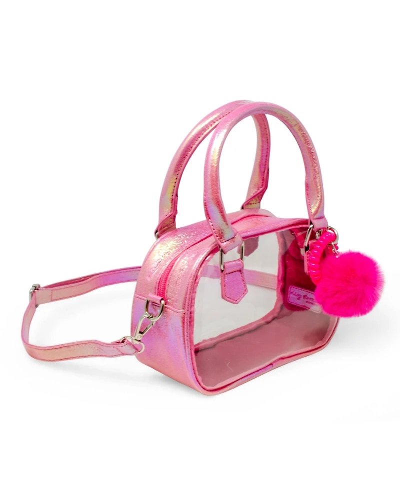 Tiny Treats + Zomi Gems Girls Game Day Glam Clear Crossbody Handbag, Hot Pink