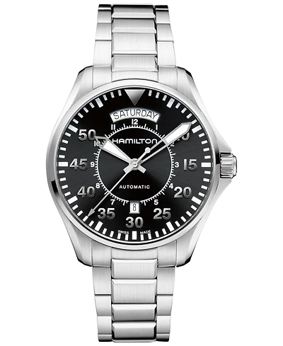 Hamilton Men's Swiss Automatic Khaki Pilot Stainless Steel Bracelet Watch 42mm H64615135