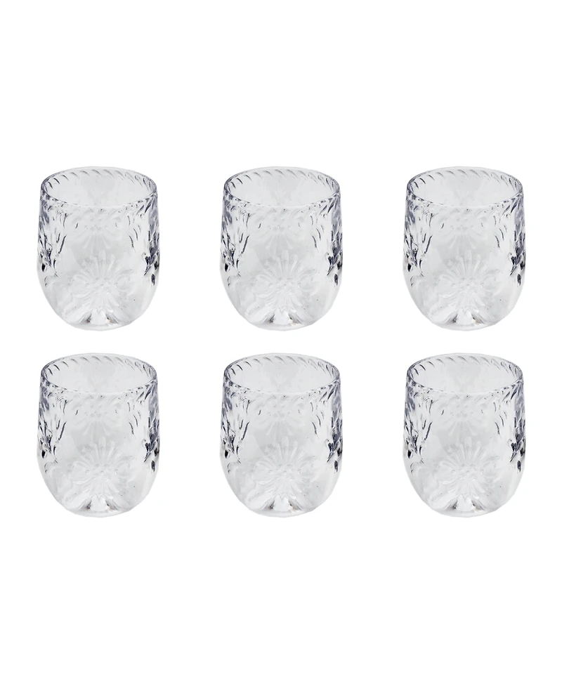 Abode Homewares Talavera Goblet Glasses, Set of 6
