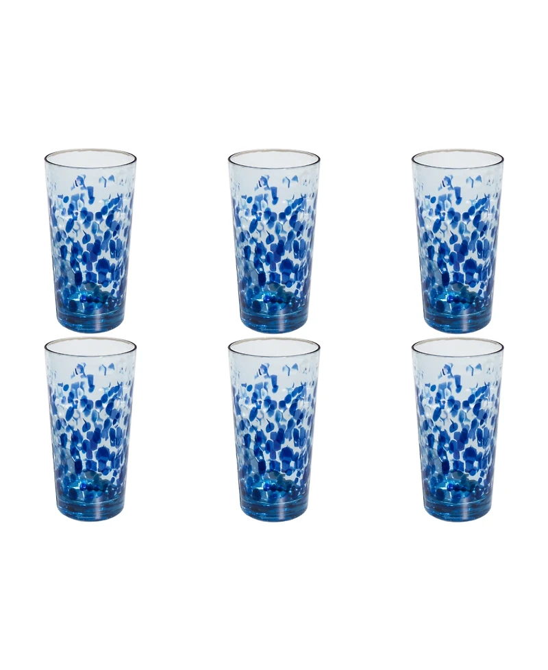 Abode Homewares Talavera Goblet Glasses, Set of 6