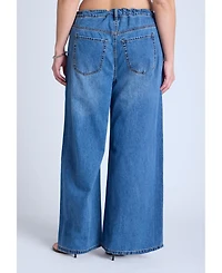 Eloquii Women's Loose Drawstring Waist Jean
