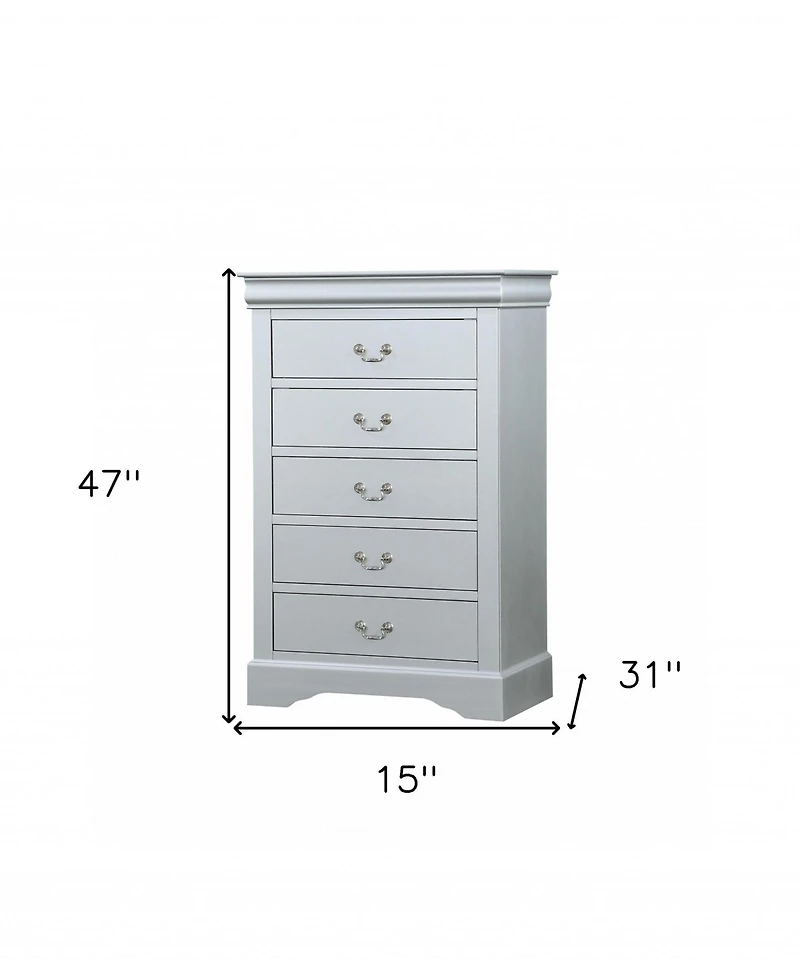 Solid Wood Five-Drawer Lingerie Chest for Bedroom Storage and Organization