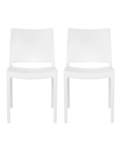 Modern Polypropylene Stackable Plastic Patio Dining Chair (Set of 2)