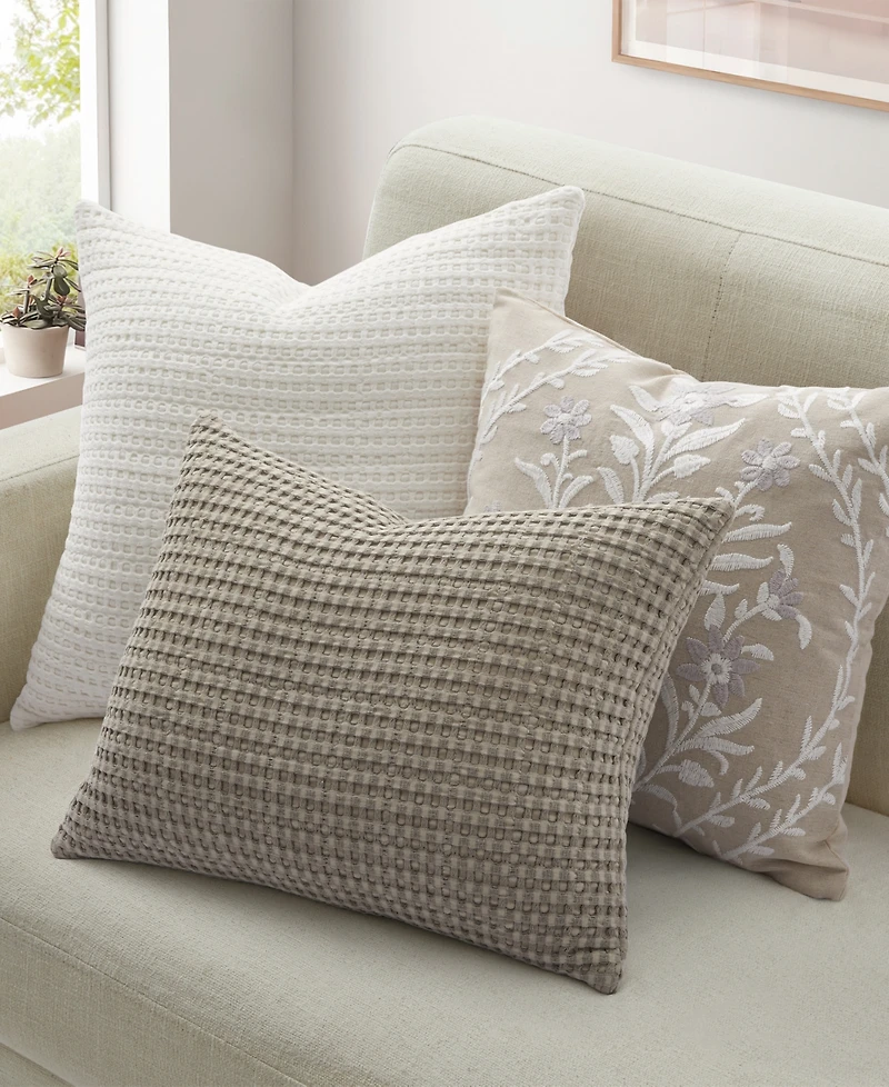 Levtex Mills Waffle Textured Decorative Pillow, 14" x 18"
