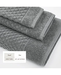 Linery & Co. Quick-Drying Cotton Diamond Waffle Textured 6-Piece Hand Towel Set