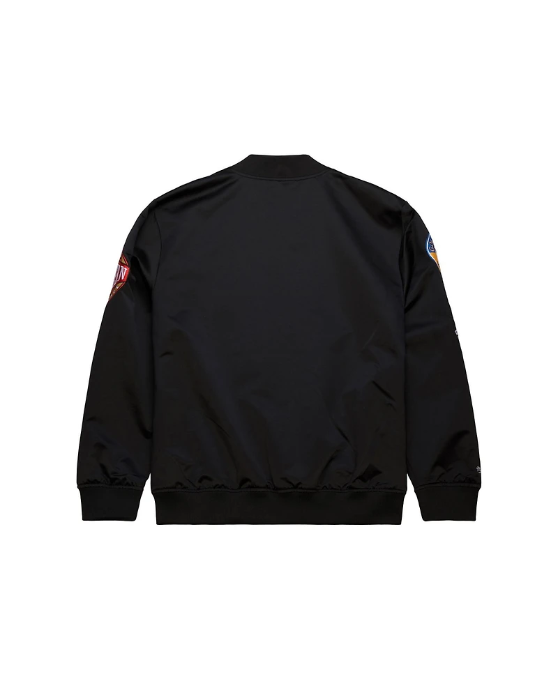 Mitchell & Ness Men's Black Golden State Warriors Blackout Collection Vintage Full-Snap Satin Jacket