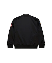 Mitchell & Ness Men's Black Golden State Warriors Blackout Collection Vintage Full-Snap Satin Jacket