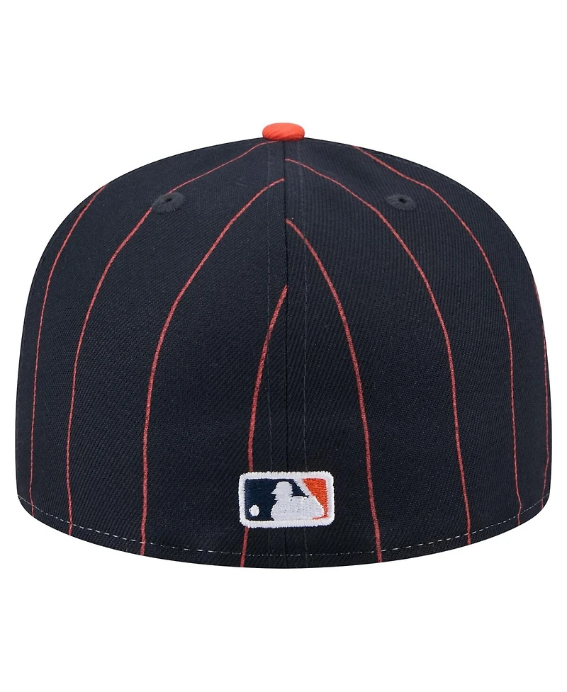 New Era Men's Navy Houston Astros Pinstripe 59FIFTY Hat