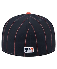 New Era Men's Navy Houston Astros Pinstripe 59FIFTY Hat