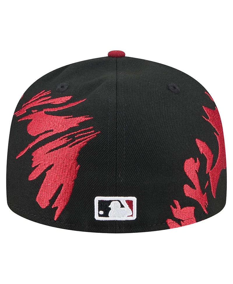 New Era Men's Black/Red Arizona Diamondbacks Retro Pattern 59FIFTY Hat