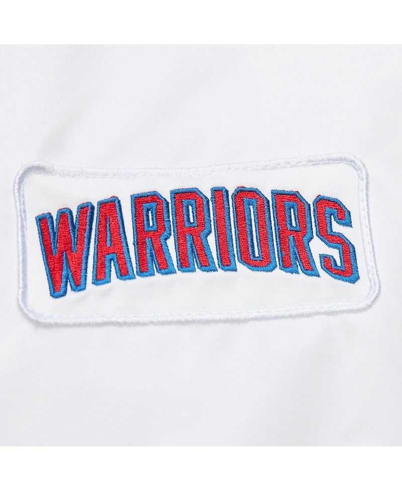 Mitchell & Ness Men's White Golden State Warriors Hardwood Classics Nights Team Leader Satin Full-Zip Jacket