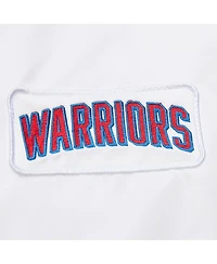 Mitchell & Ness Men's White Golden State Warriors Hardwood Classics Nights Team Leader Satin Full-Zip Jacket