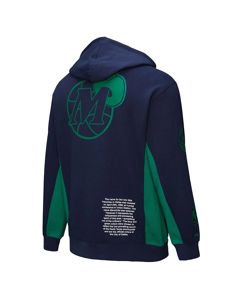 Mitchell & Ness Men's Navy Dallas Mavericks Hardwood Classics Team Origins Fleece Pullover Hoodie