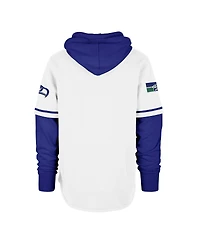 '47 Brand Men's White Seattle Seahawks Throwback Shortstop Pullover Hoodie