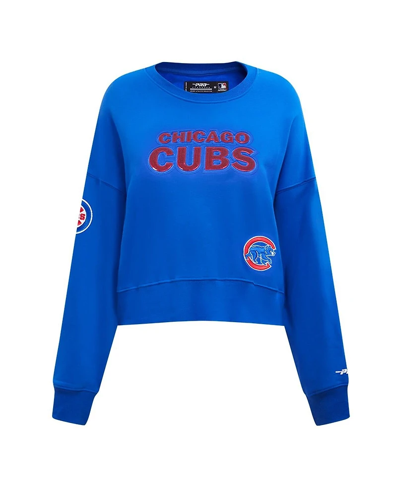 Pro Standard Women's Royal Chicago Cubs Game Day Classics Crewneck Pullover Sweatshirt