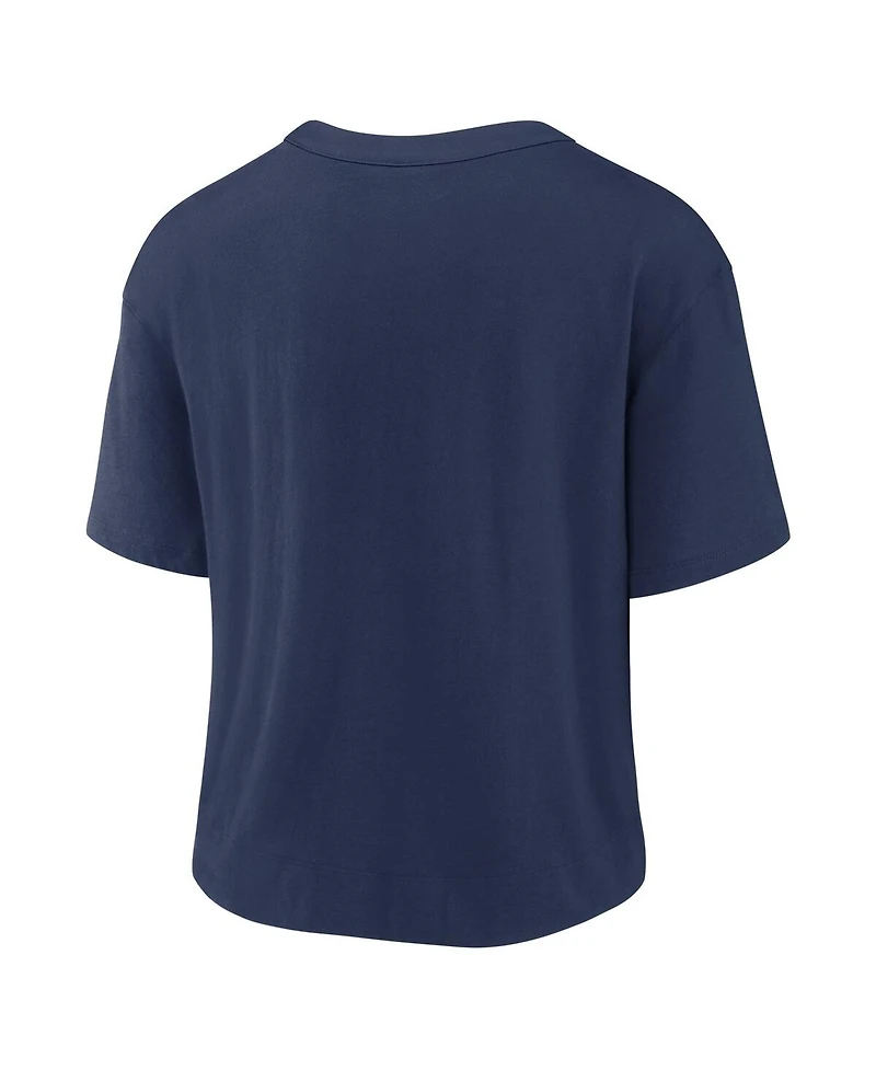 Nike Women's Navy/White Detroit Tigers Line Up High Hip Fashion T-Shirt