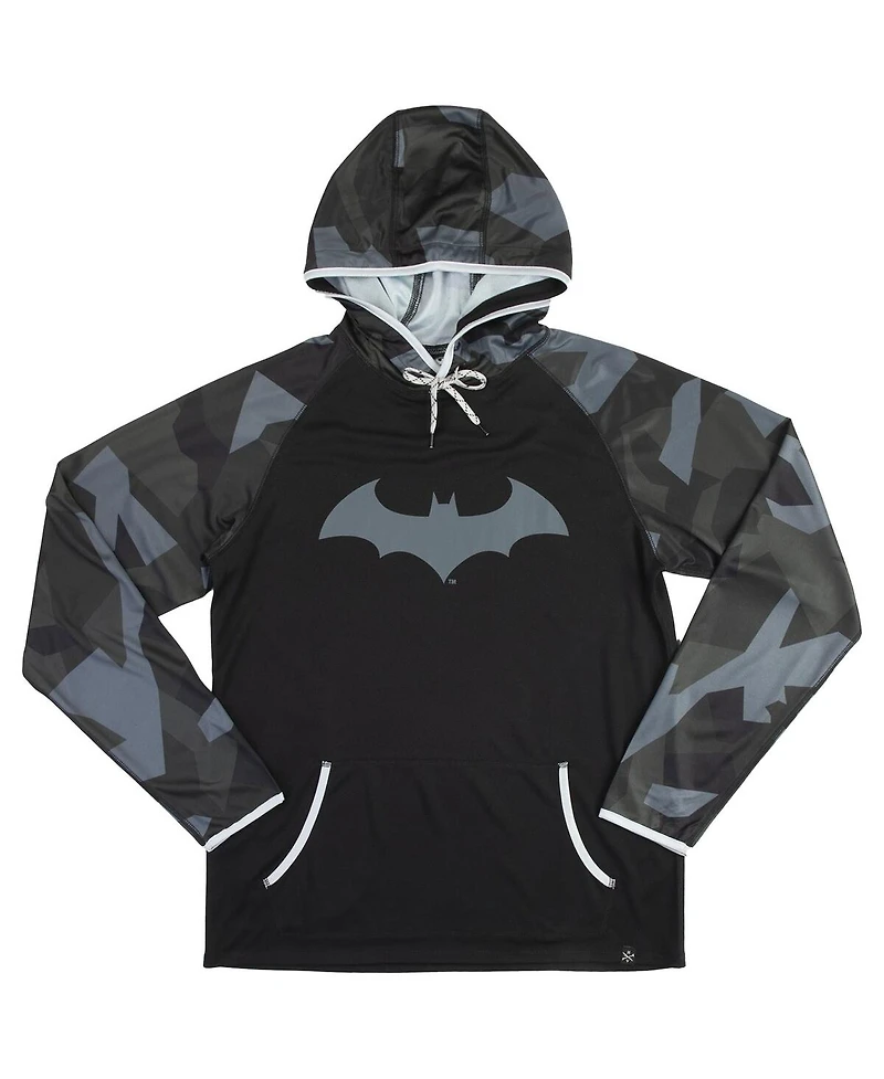 Heroes & Villains Men's and Women's Black Batman Camo Raglan Performance Pullover Hoodie