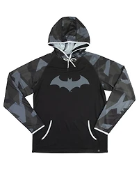 Heroes & Villains Men's and Women's Black Batman Camo Raglan Performance Pullover Hoodie